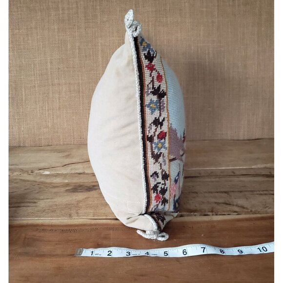 Vintage Katha Diddel 100% Wool 1848 American Mail Steamship Needlepoint Pillow - Picture 12 of 13